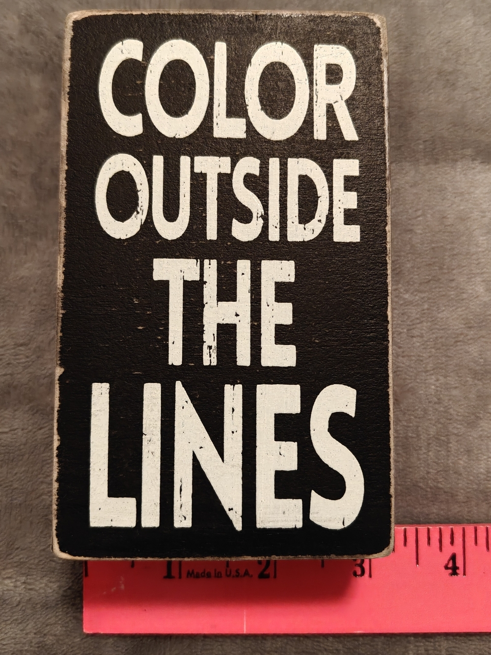 Black & White 'Color Outside The Lines' Wood Sign